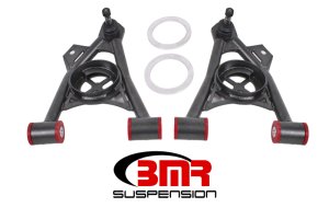 Ford Mustang Control Arms - Lower - BMR Suspension - Non-Adj. A-Arms (Poly) w/ Tall Ball Joint / Spring Pocket - AA043 - Black Hammertone - `94-`04
